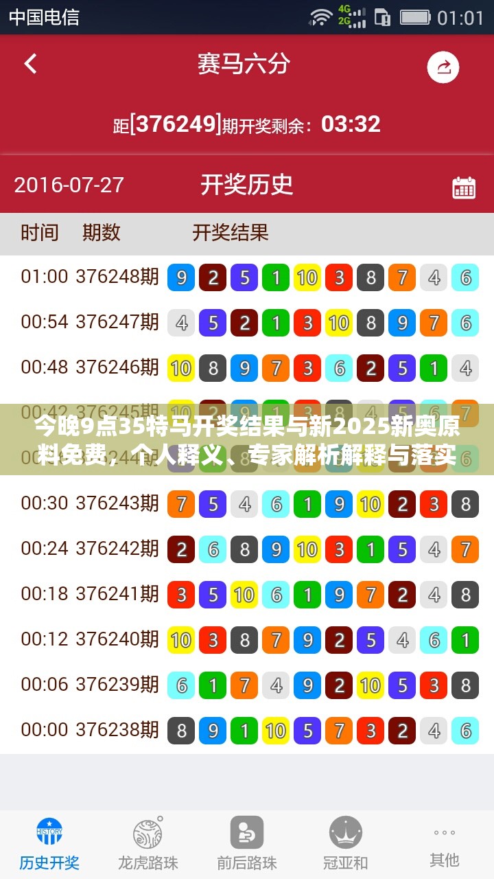 今晚9点35特马开奖结果与新2025新奥原料免费，个人释义、专家解析解释与落实?留心虚假的虚架势