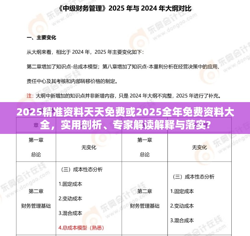 2025精准资料天天免费或2025全年免费资料大全，实用剖析、专家解读解释与落实?